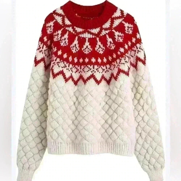 Industry Oversized  Chunky Bulky Sweater Vintage Style New Wool Blend size L - Picture 2 of 14